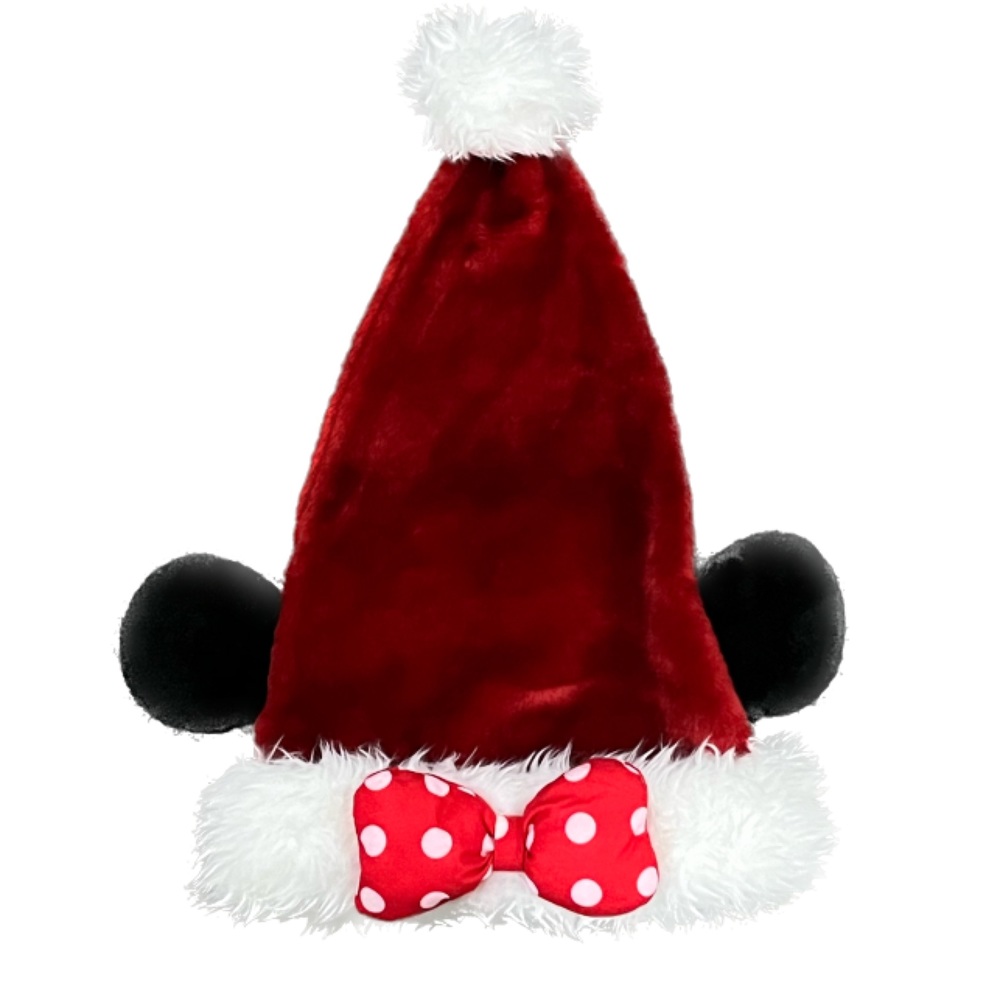 Walt Disney World Adjustable Minnie Mouse Santa Ear Hat with Red Bow